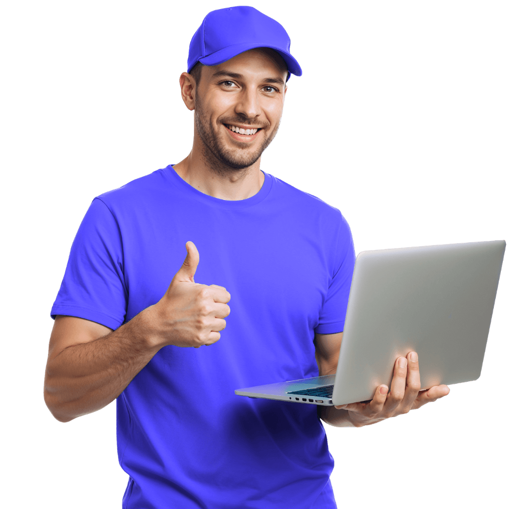 Freelancer with laptop